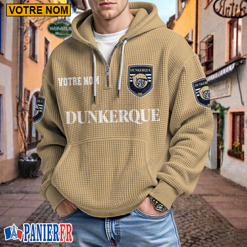 USL Dunkerque – Hoodie Gaufré Nouveau style Avec Nom Personnalisé USL Dunkerque – Hoodie Gaufré Nouveau style Avec Nom Personnalisé