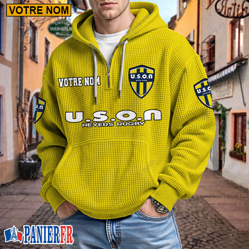 USON Nevers – Hoodie Gaufré Nouveau style Avec Nom Personnalisé USON Nevers – Hoodie Gaufré Nouveau style Avec Nom Personnalisé
