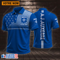 AJ Auxerre – Chemise polo Style sportif Avec Nom Personnalisé