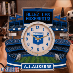 AJ Auxerre – Horloge murale en bois édition spéciale AJ Auxerre – Horloge murale en bois édition spéciale
