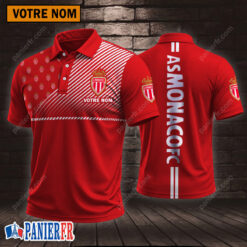 AS Monaco – Chemise polo Style sportif Avec Nom Personnalisé