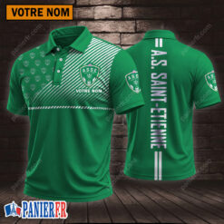AS Saint-Étienne – Chemise polo Style sportif Avec Nom Personnalisé