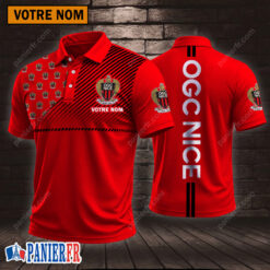 OGC Nice – Chemise polo Style sportif Avec Nom Personnalisé