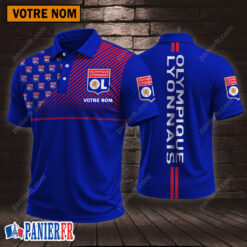 Olympique Lyonnais – Chemise polo Style sportif Avec Nom Personnalisé