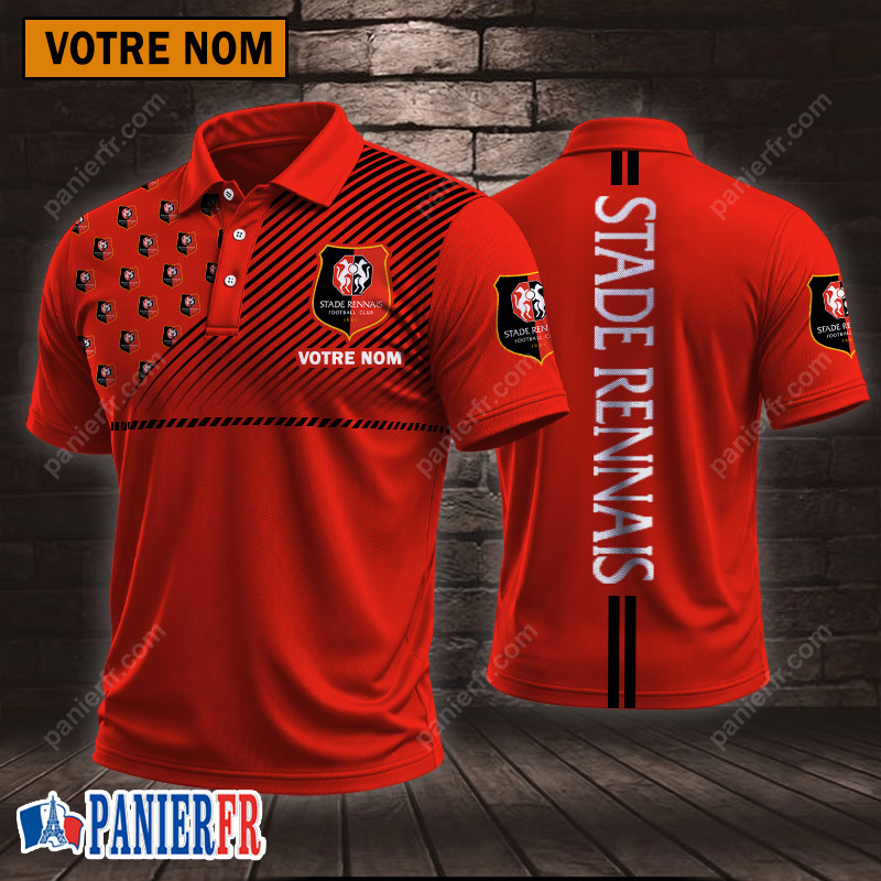 Stade Rennais FC – Chemise polo Style sportif Avec Nom Personnalisé Stade Rennais FC – Chemise polo Style sportif Avec Nom Personnalisé