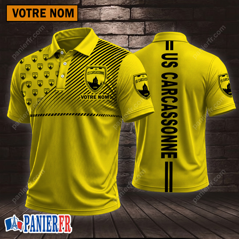 US Carcassonnaise – Chemise polo Style sportif Avec Nom Personnalisé